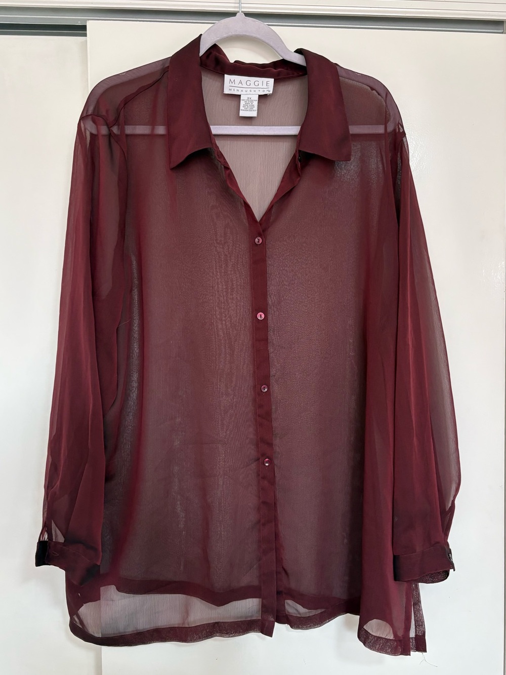 Vintage 90’s sheer button-up - Maggie Mcnaughton - 3x